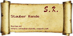 Stauber Kende névjegykártya